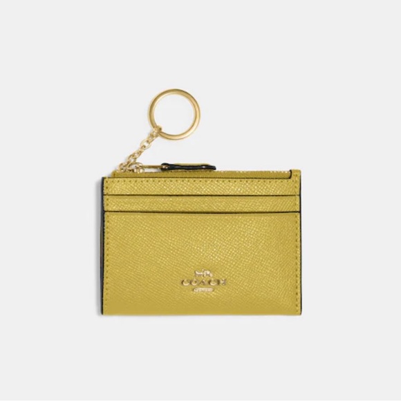 Coach Mini Skinny Id Case - Colour: Chartreuse - Brand New - Picture 1 of 2